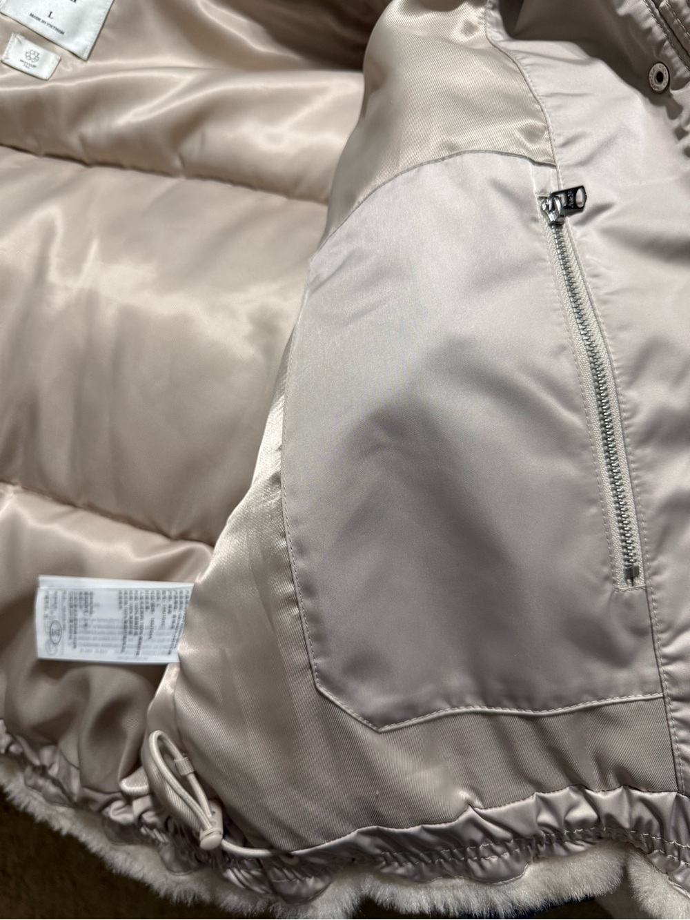 Abercrombie & Fitch Light Cream Faux Fur-Lined Jacket - Picture 8 of 11